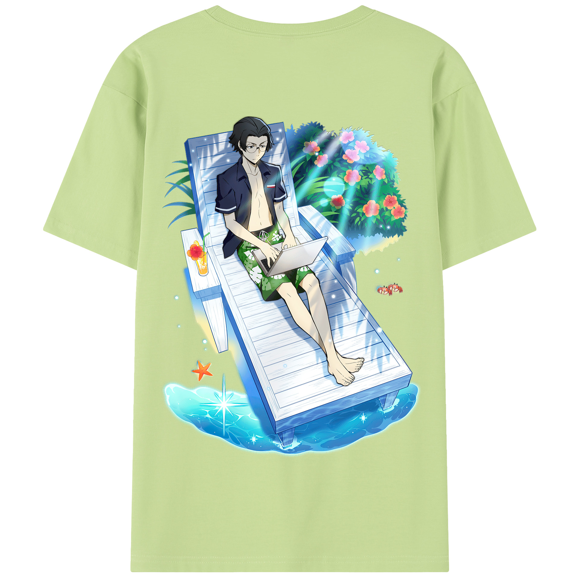 （画像用） 文豪ストレイドッグス Bungo Stray Dogs 綿100％半袖Tシャツ（背面プリント）